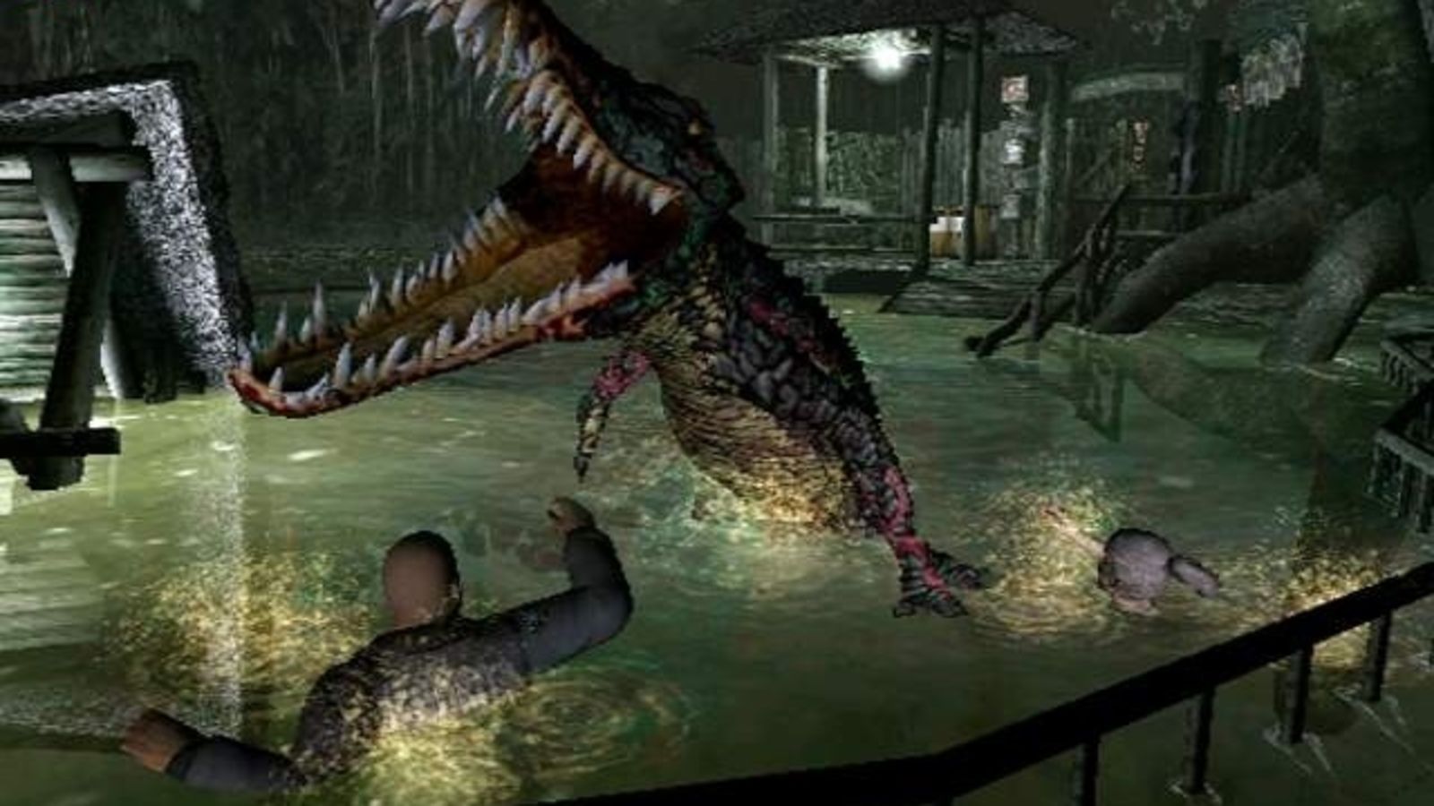 Игра где убиваешь крокодилов. Resident Evil Outbreak. Resident Evil Outbreak ps2. Аллигатор(обитель зла 2).