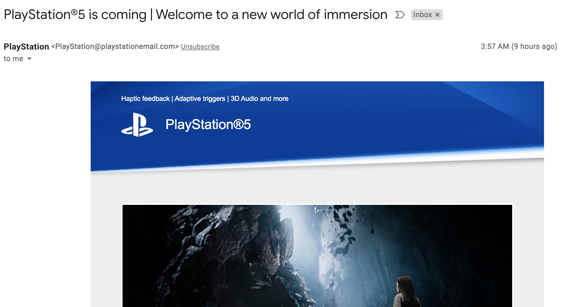 ps5 promotional email