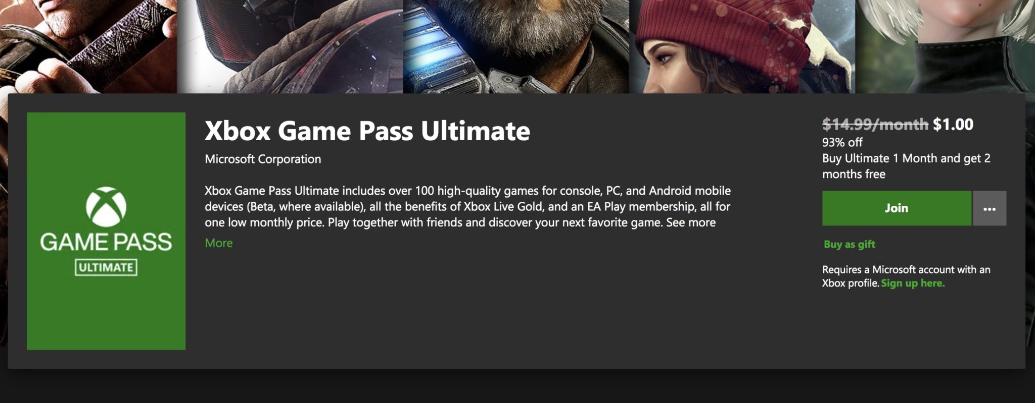 xbox ultimate game pass deal $1
