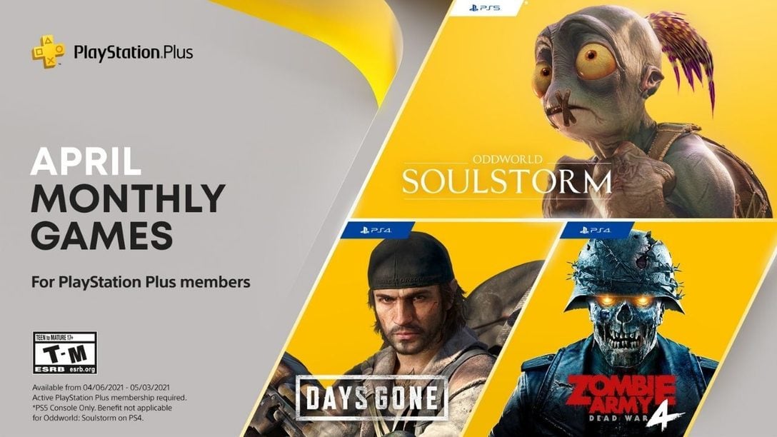 PS Plus April 2021 Brings Days Gone and Oddworld