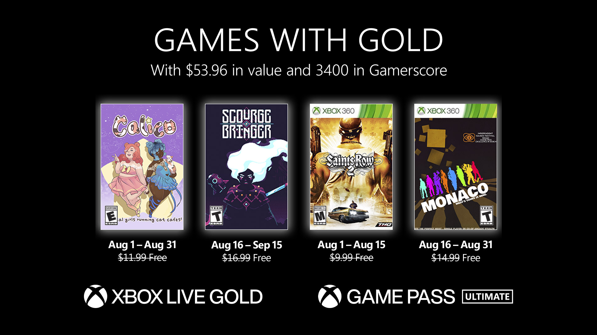 Games with gold august 2022