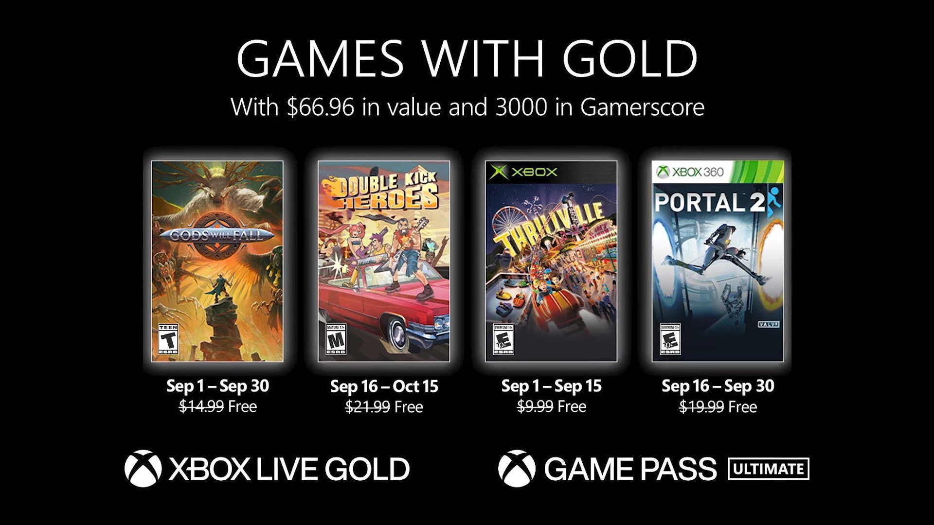 Xbox games with gold september 2022