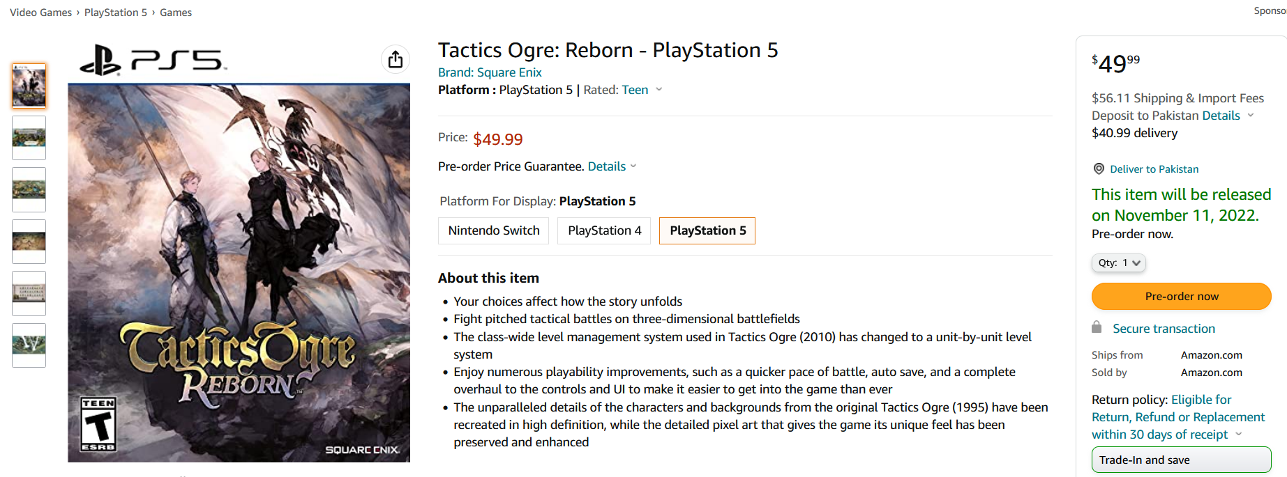Tactics ogre reborn price preorder