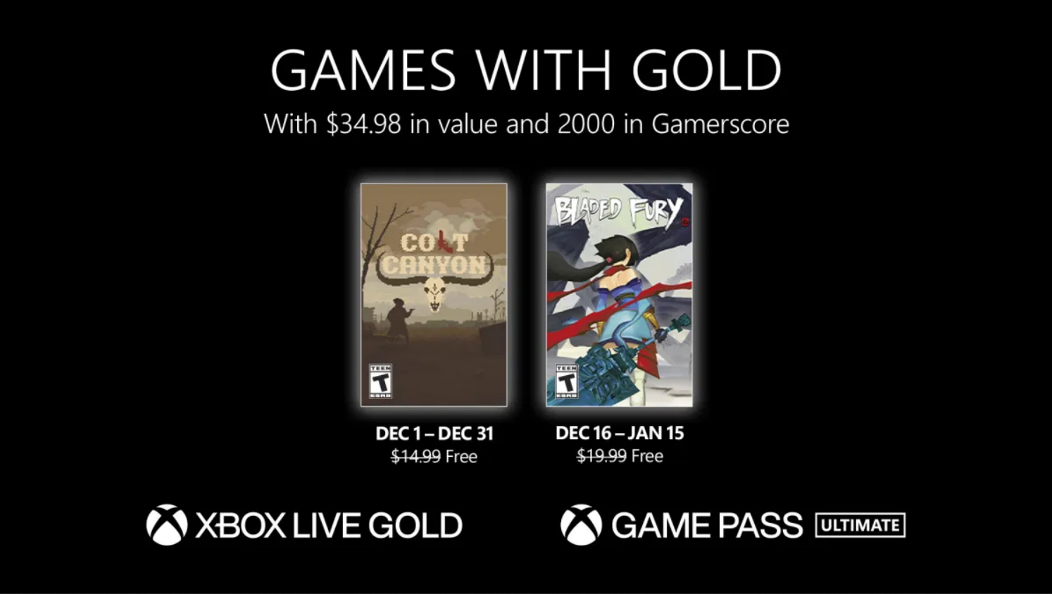 Xbox games with gold december 2022