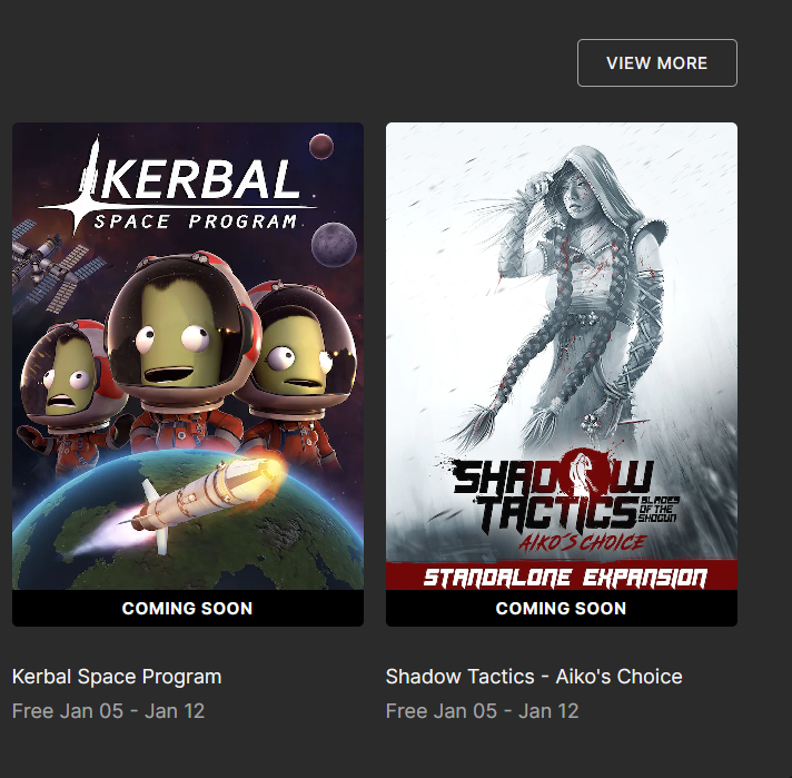 Epic games store free games january 5 12