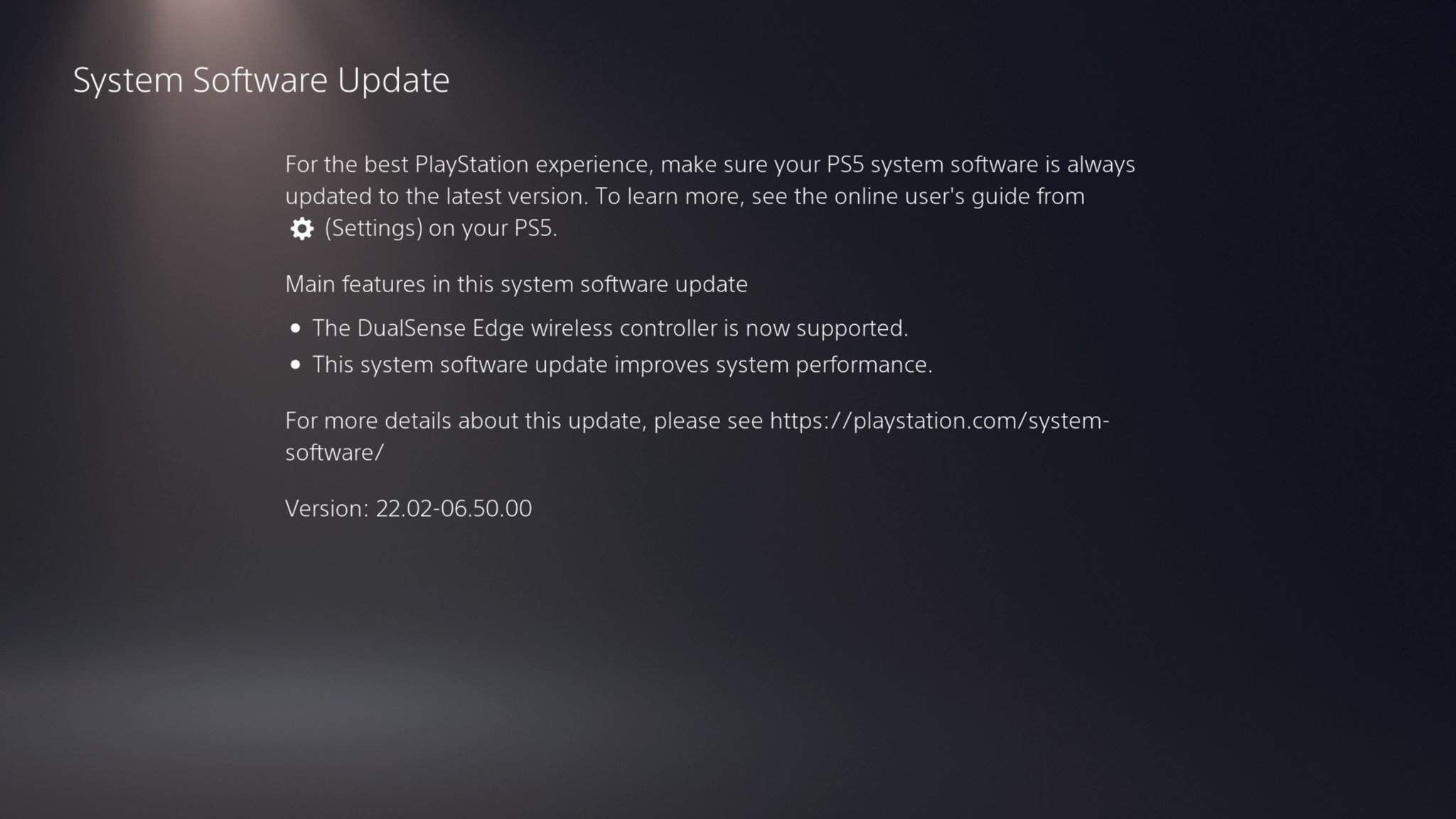 ps5 firmware update 22.02-06.50