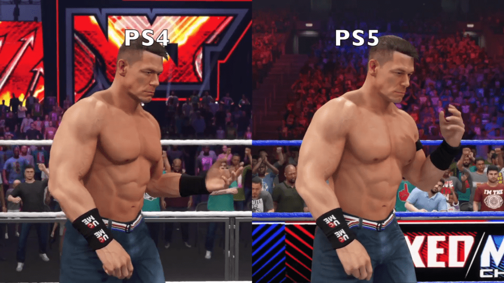 WWE 2K23 PS4 Vs. PS5 Comparison John Cena Vs. Roman Reigns 1 24 Screenshot 1024x576 