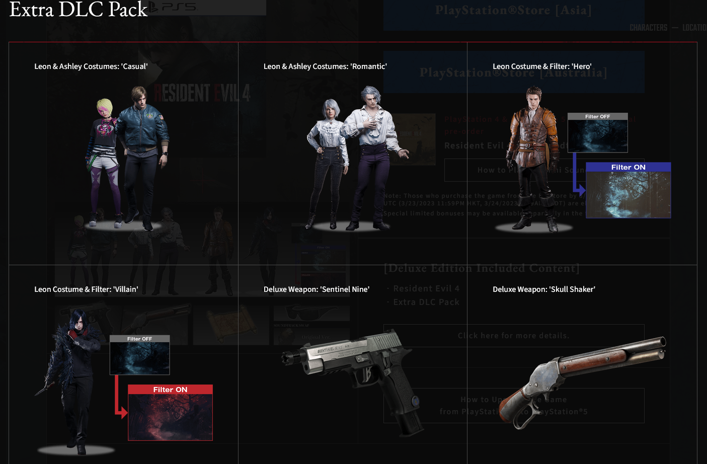 Resident evil 4 remake deluxe edition costumes