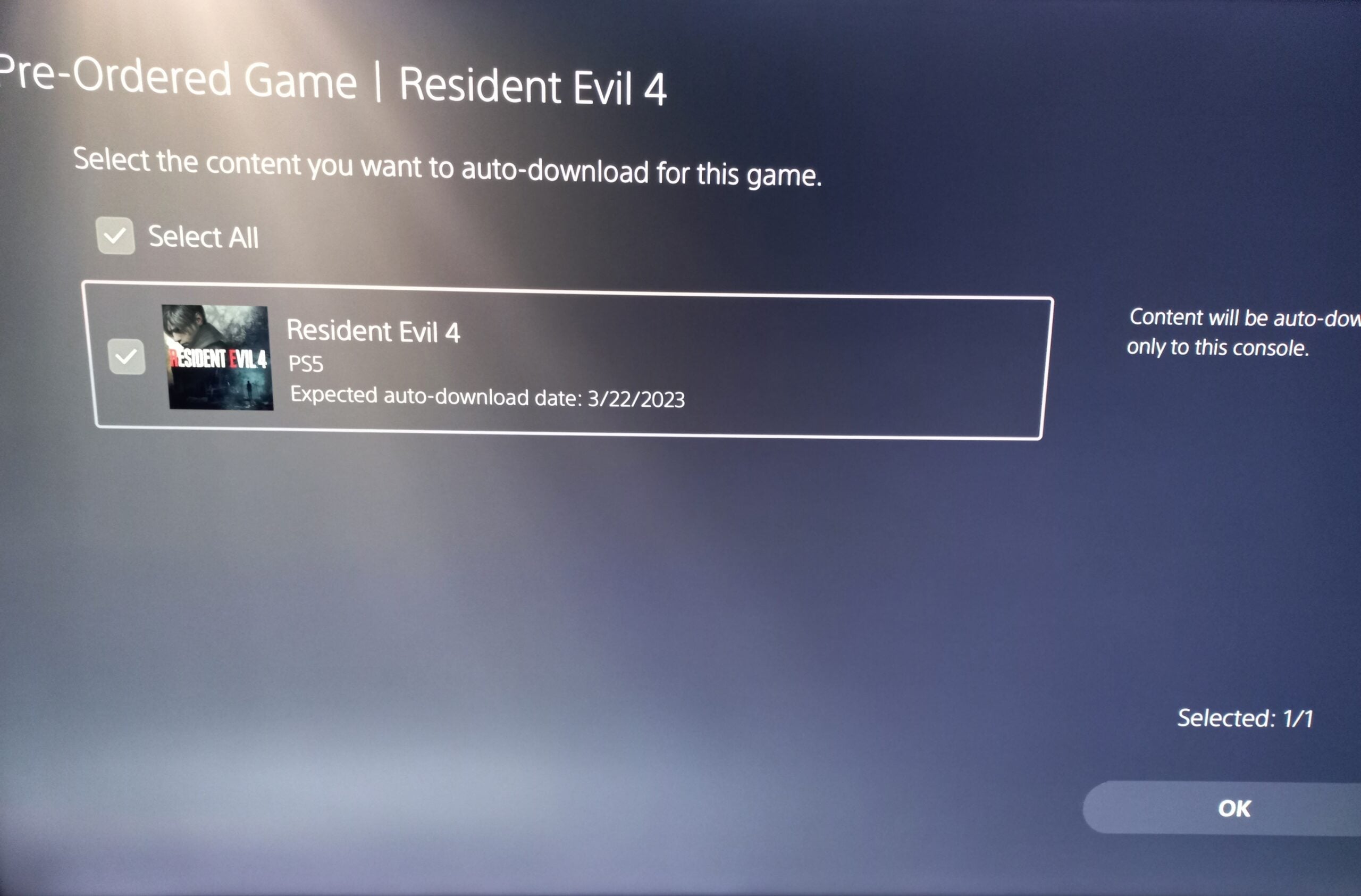 Resident evil 4 remake pre-load date