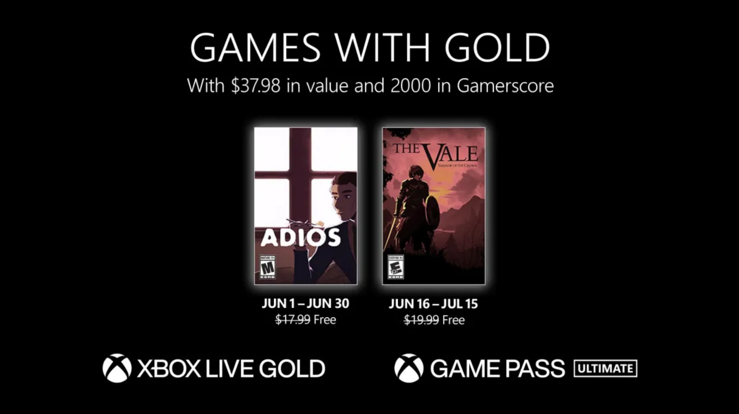Xbox games with gold june 2023