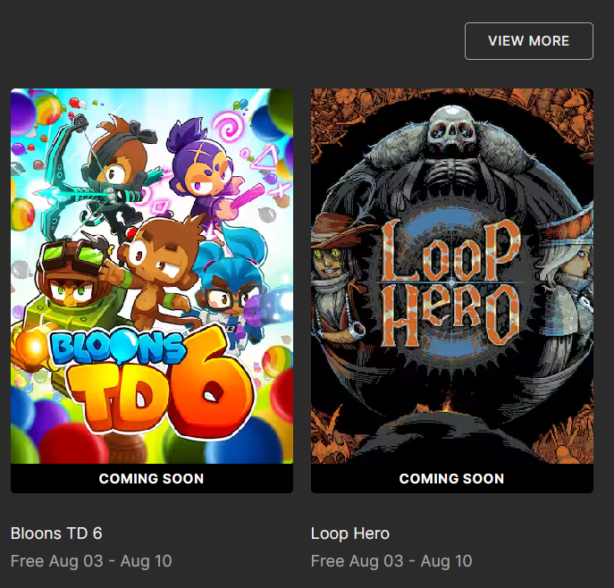 Epic games store august 2023