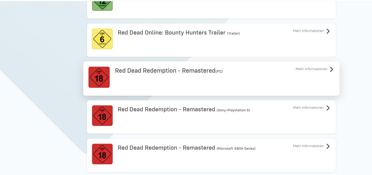 Red dead redemption remastered rated