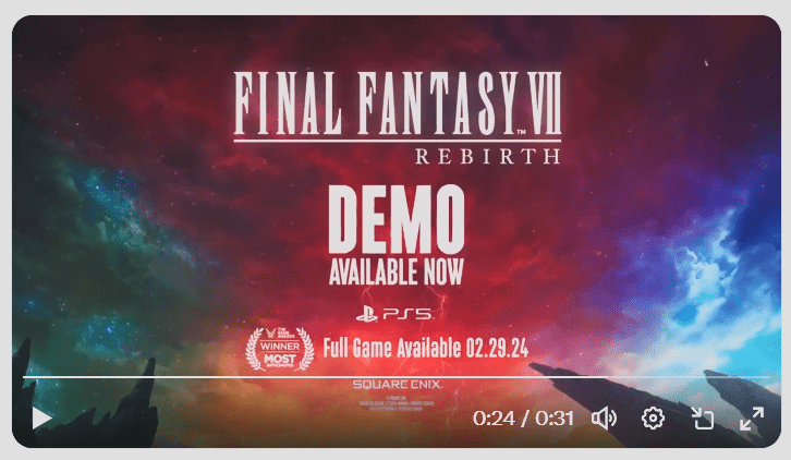 Демо-версия Final Fantasy VII Rebirth подтверждена на 6 февраля, раскрыты игровые персонажи