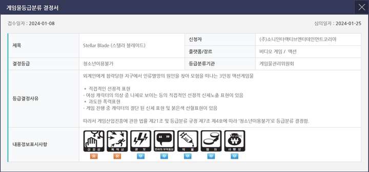 Stellar Blade получил в Корее рейтинг 18+ за явное обнажение тела и насилие