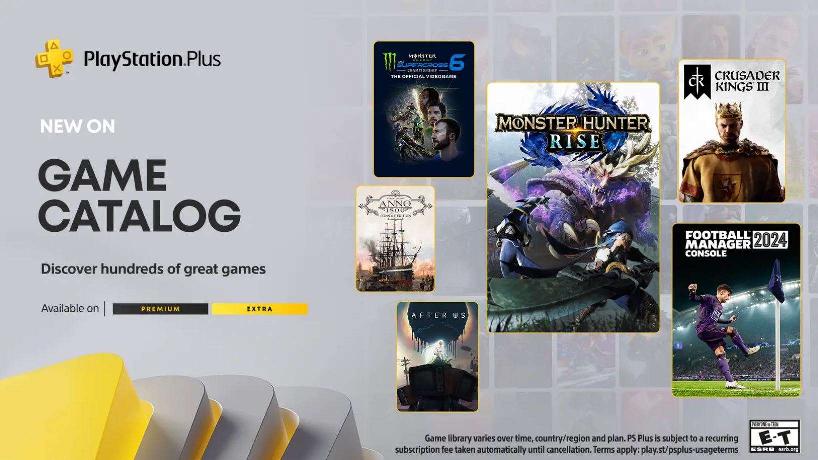 В линейку PS Plus Extra/Premium, июнь 2024 г., входит Monster Hunter Rise и многое другое