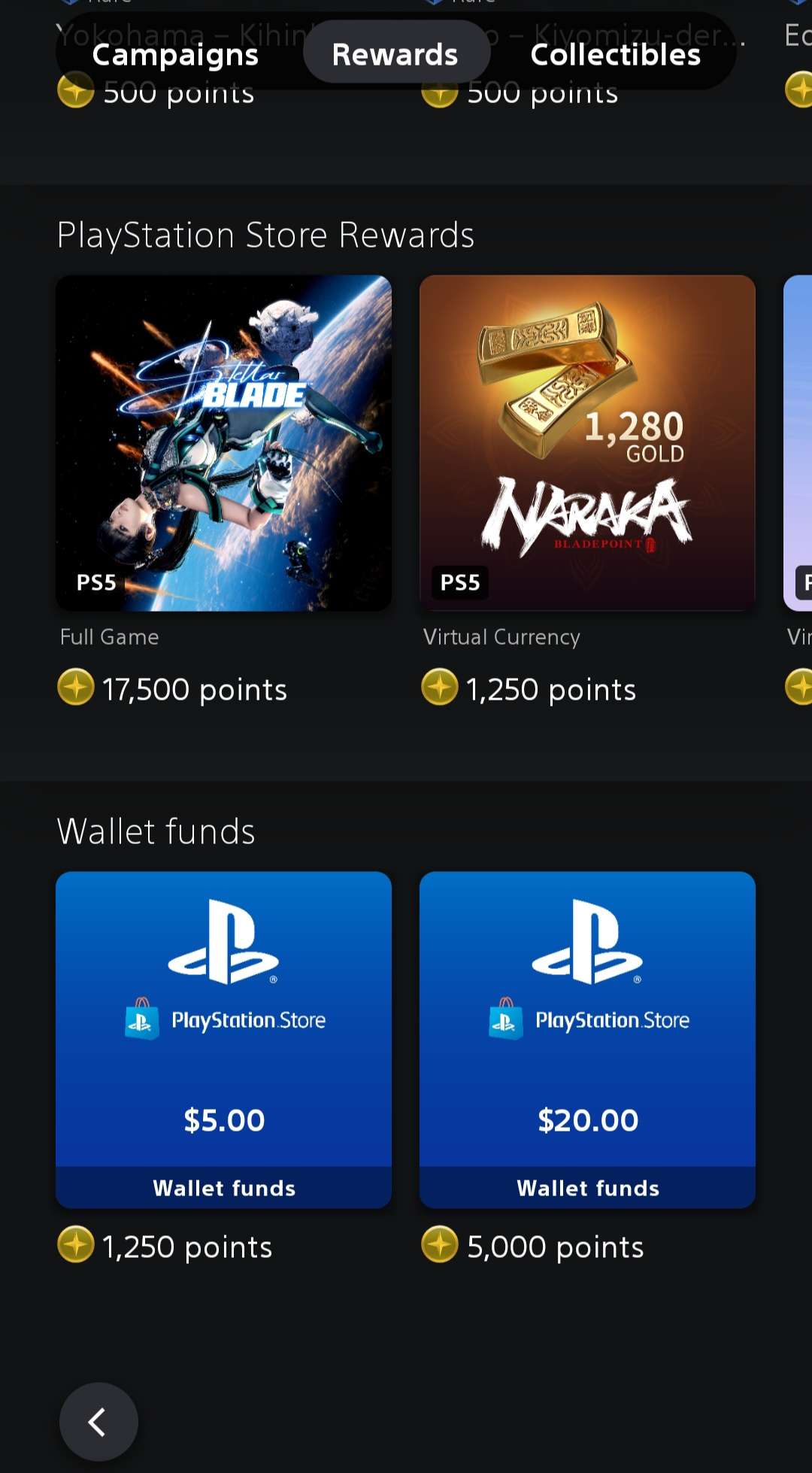 Playstation stars rewards