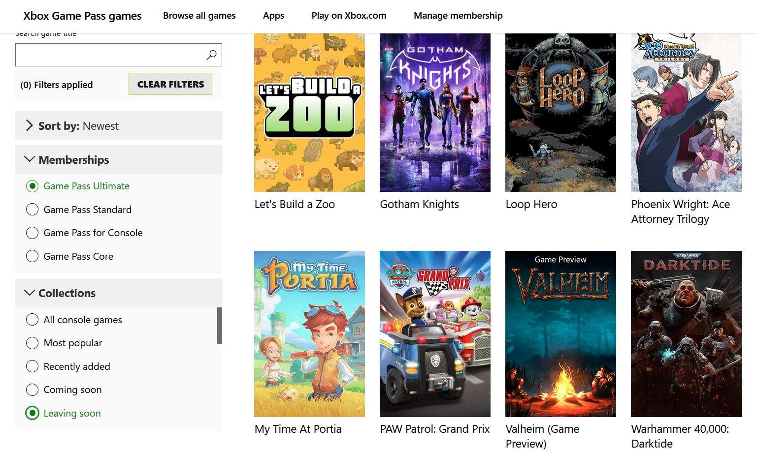 Xbox game pass leaving september 2024