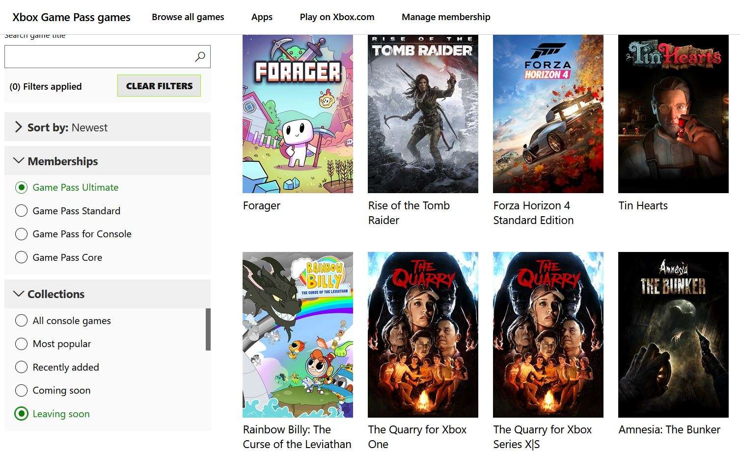 Xbox game pass leaving december 2024
