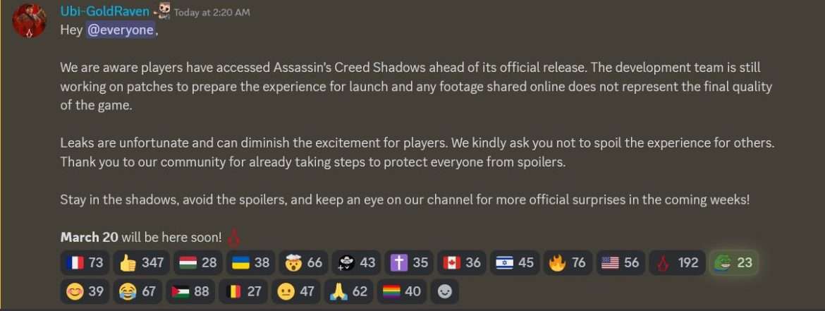 Assassin’s Creed Shadows Dev Team Working On Patches, Early Build Does ...