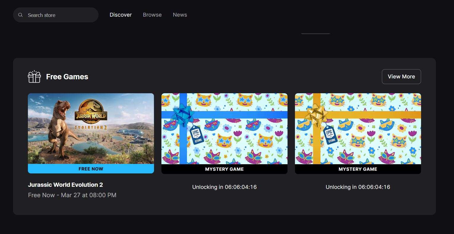 Epic games store march 2025
