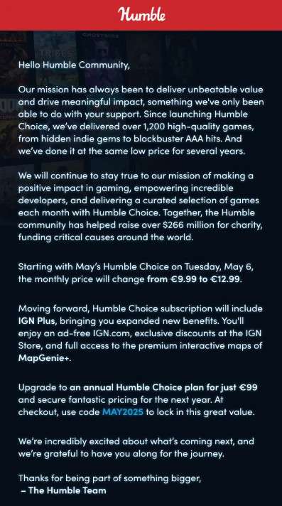 Humble choice bundle price hike