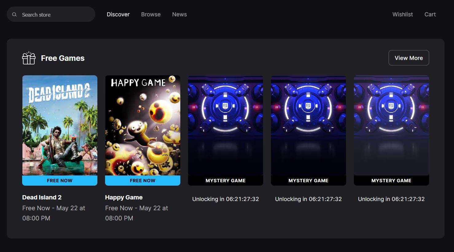 Epic games store mystery game