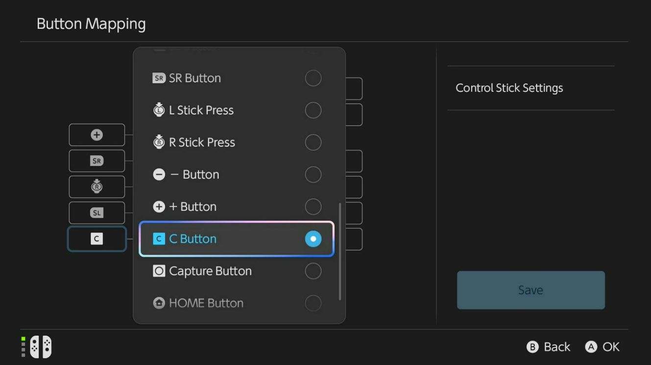 Nintendo switch 2 c button