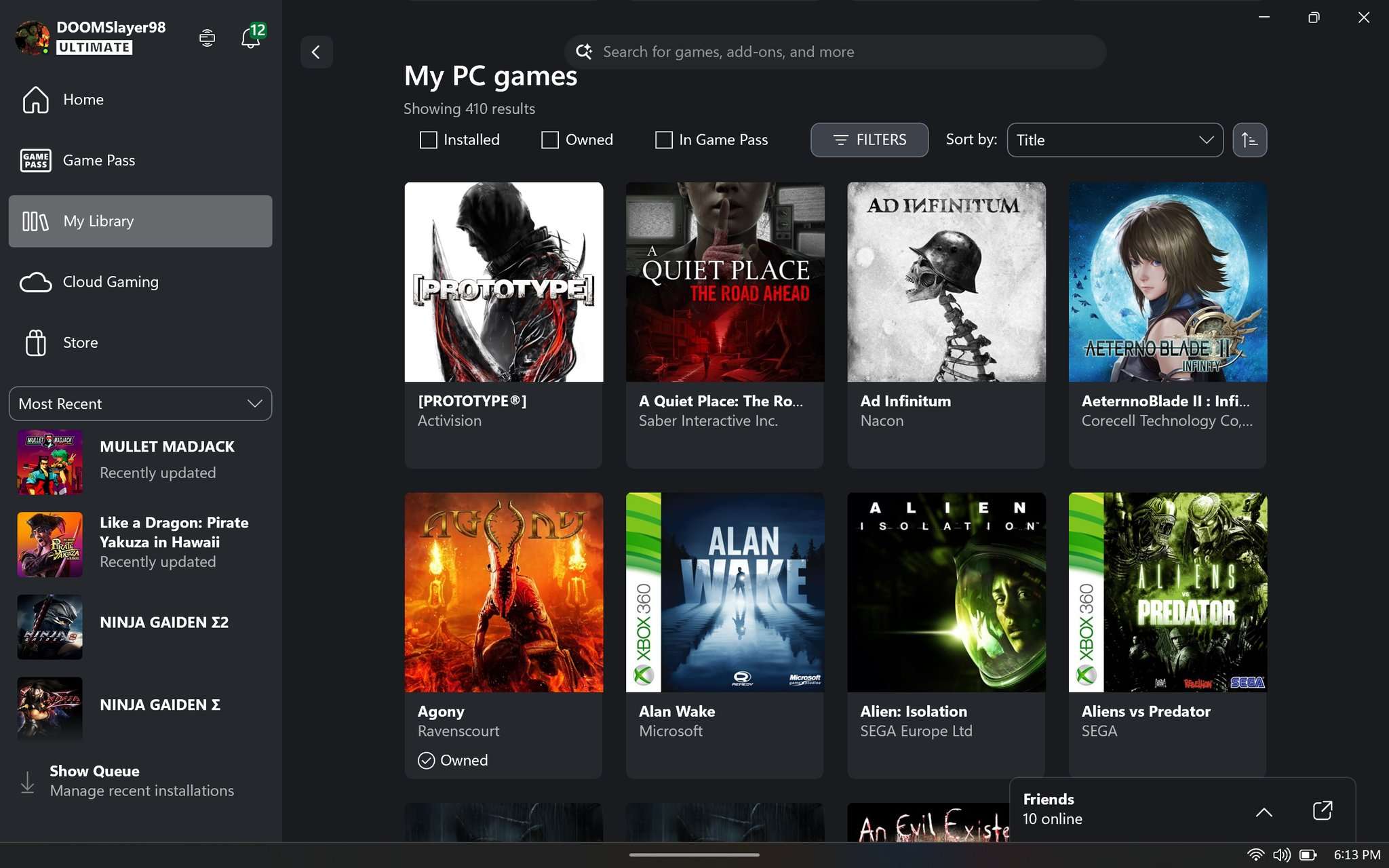 Xbox pc game library