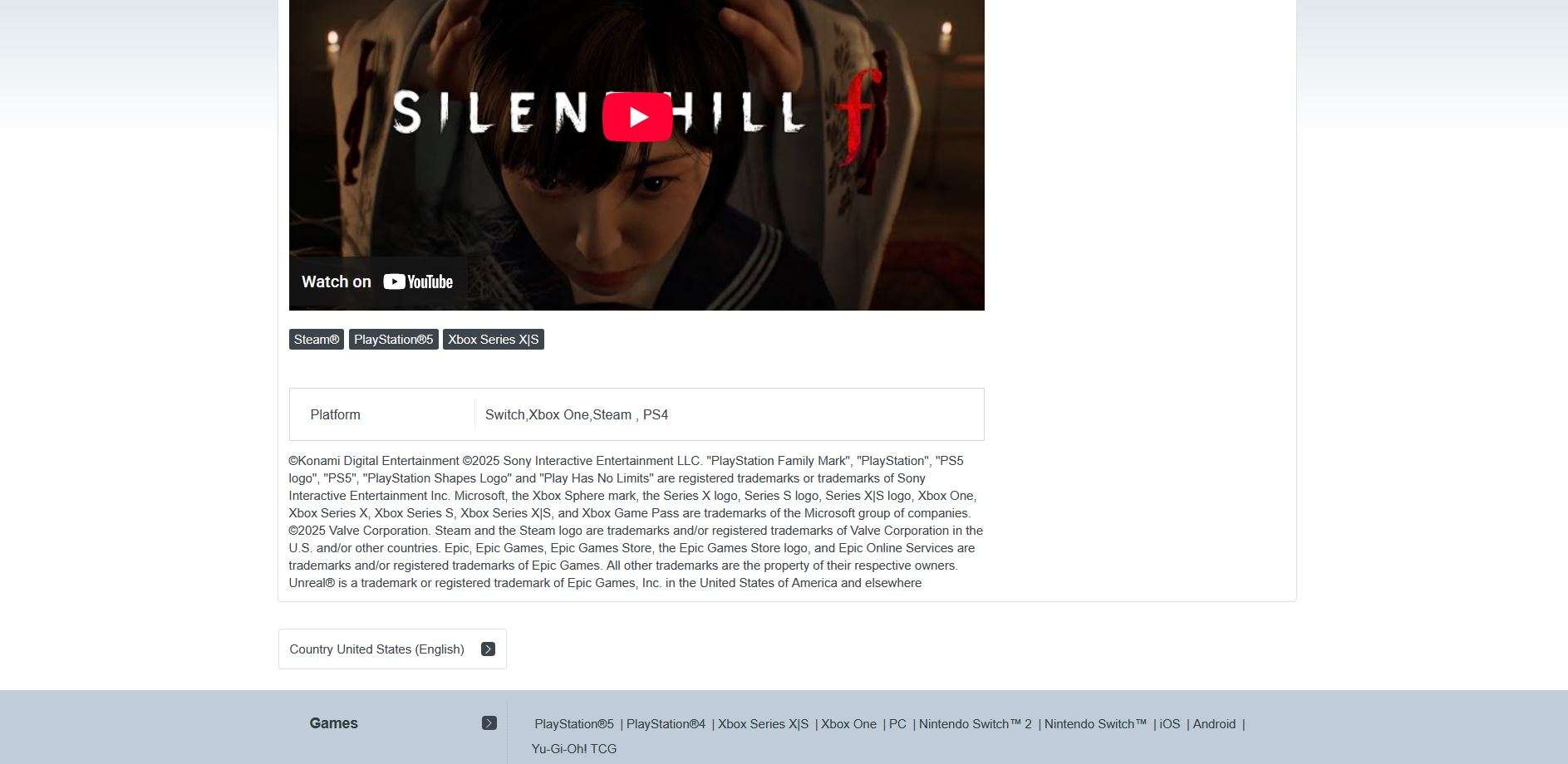 Silent hill f switch ps4 xbox one