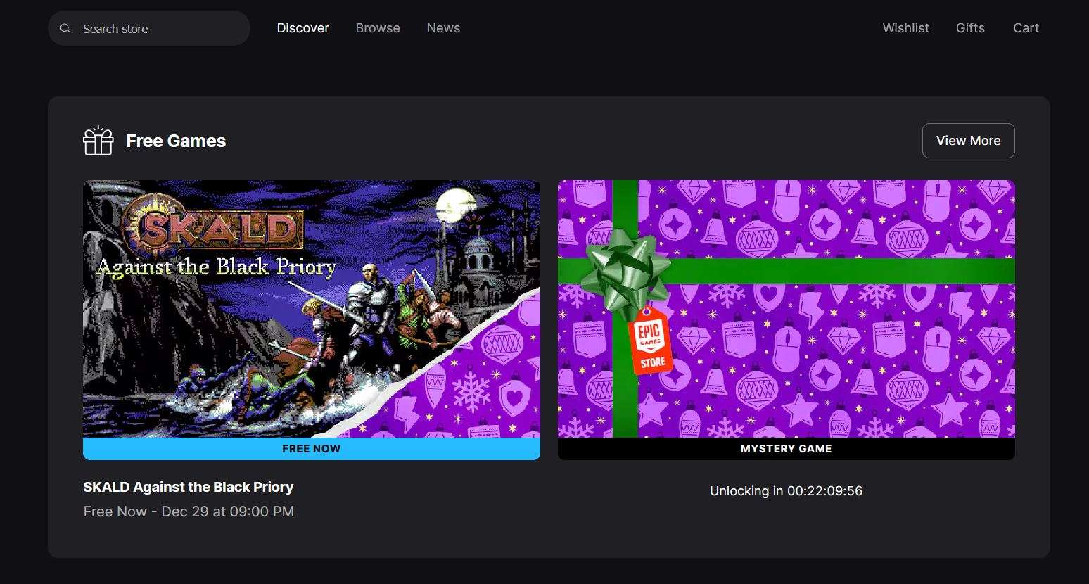 Epic Games Store December 28 mystery game