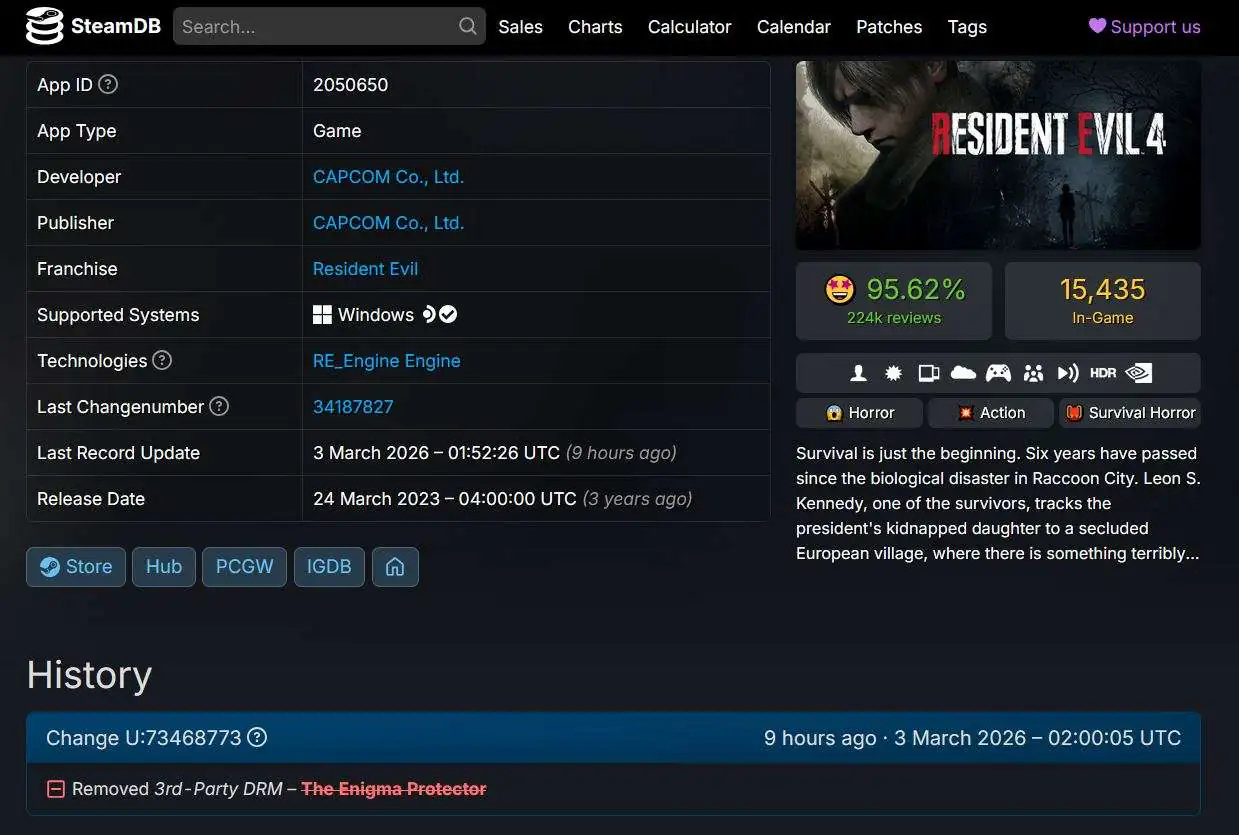 Resident evil 4 remake enigma drm