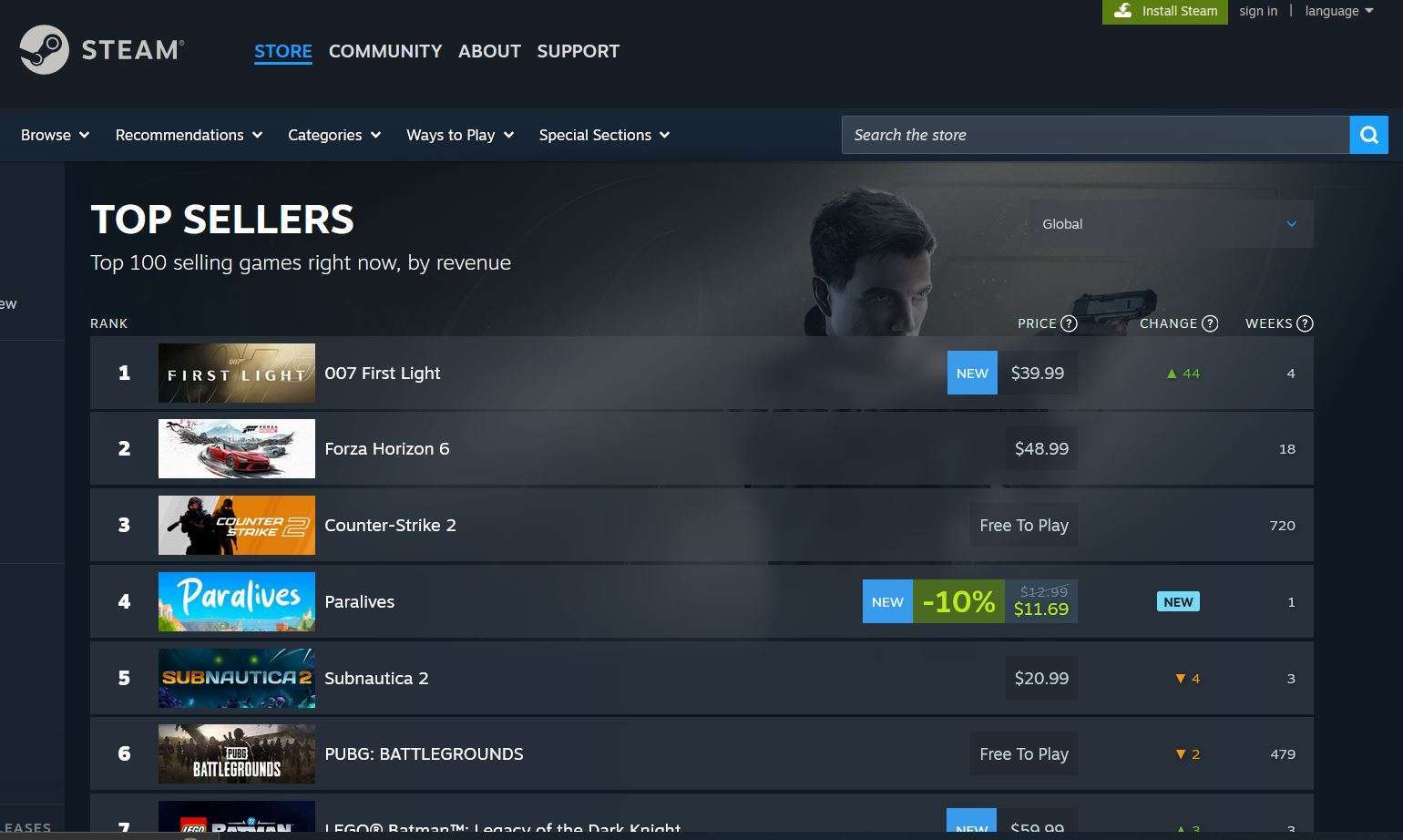 007 first light best-selling