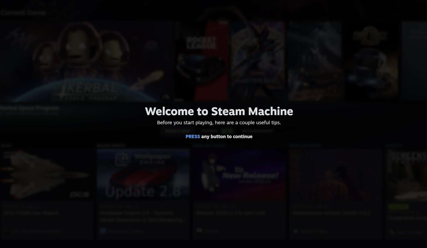 Steam machine welcome tour