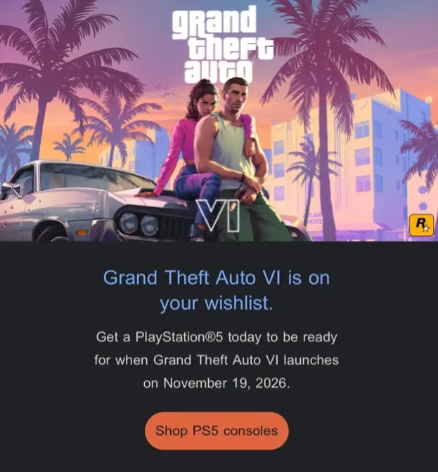 Ps5 upgrade for gta vi