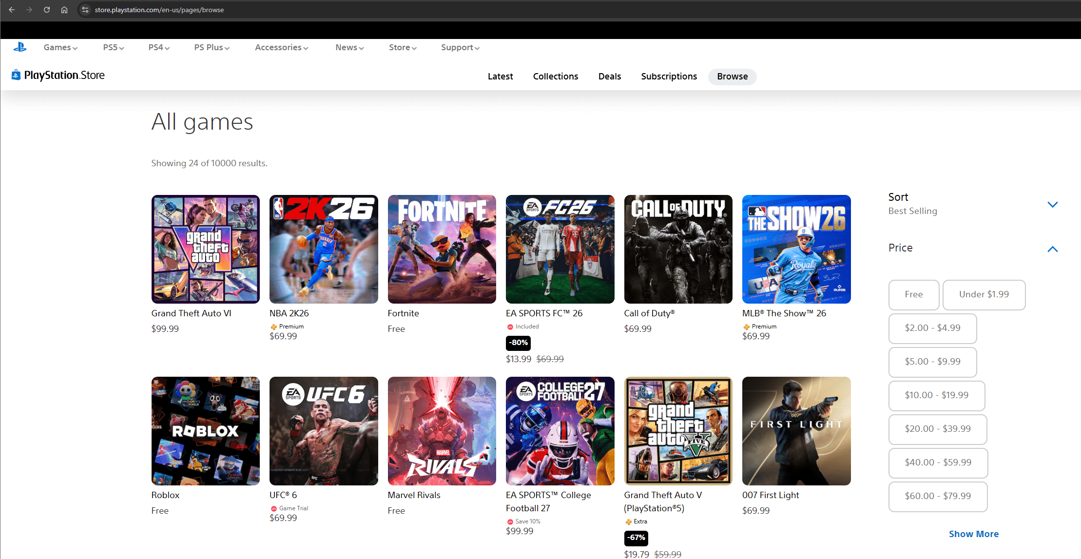 Gta vi best selling playstation store