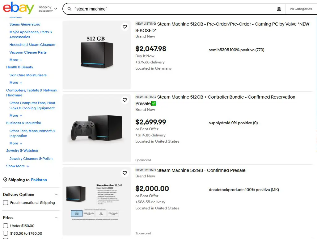 Steam machine scalper prices