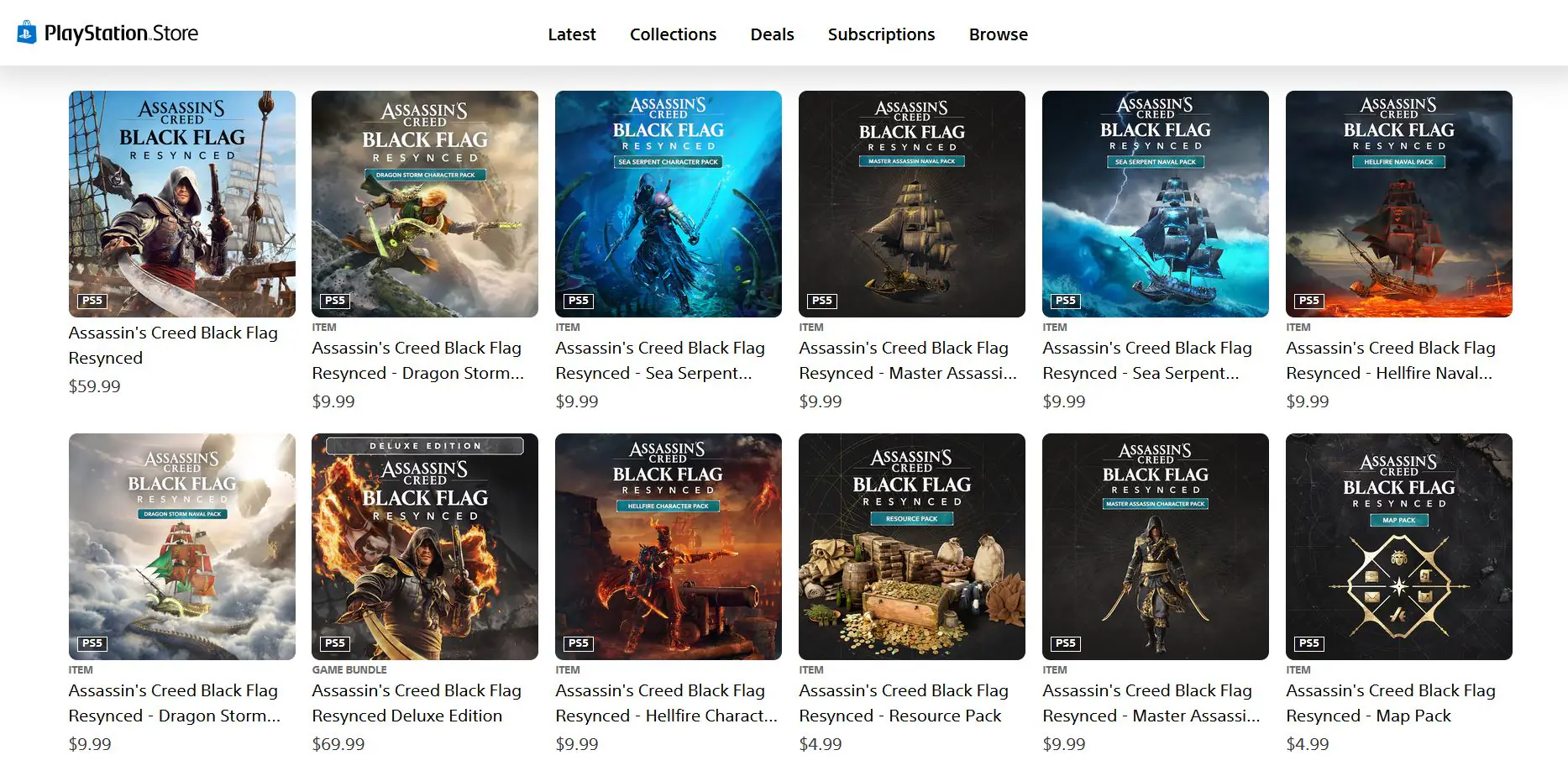 Assassin's creed black flag resynced dlc price