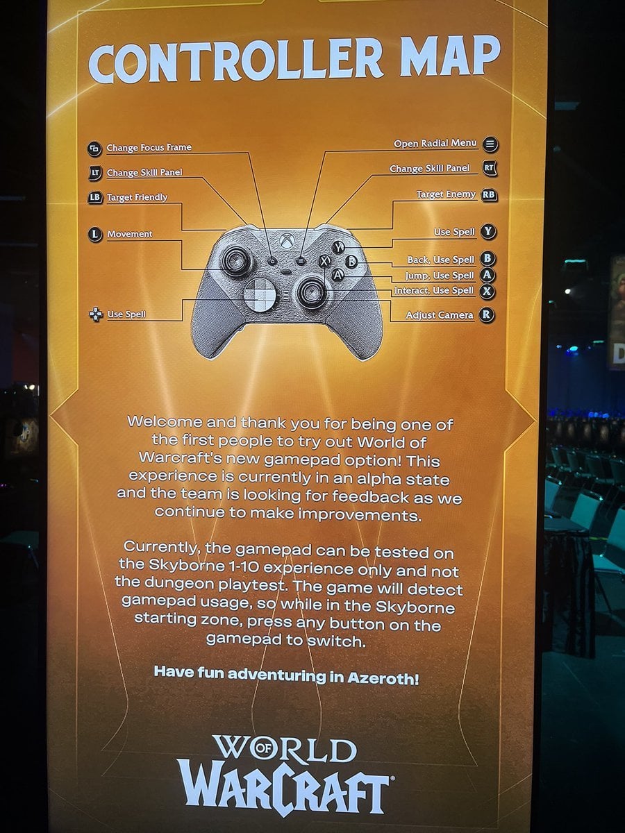 World of warcraft xbox controller support