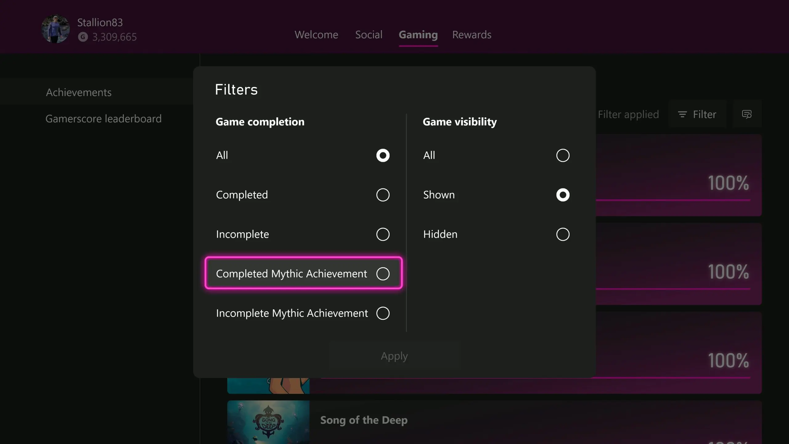 Xbox platinum achievement