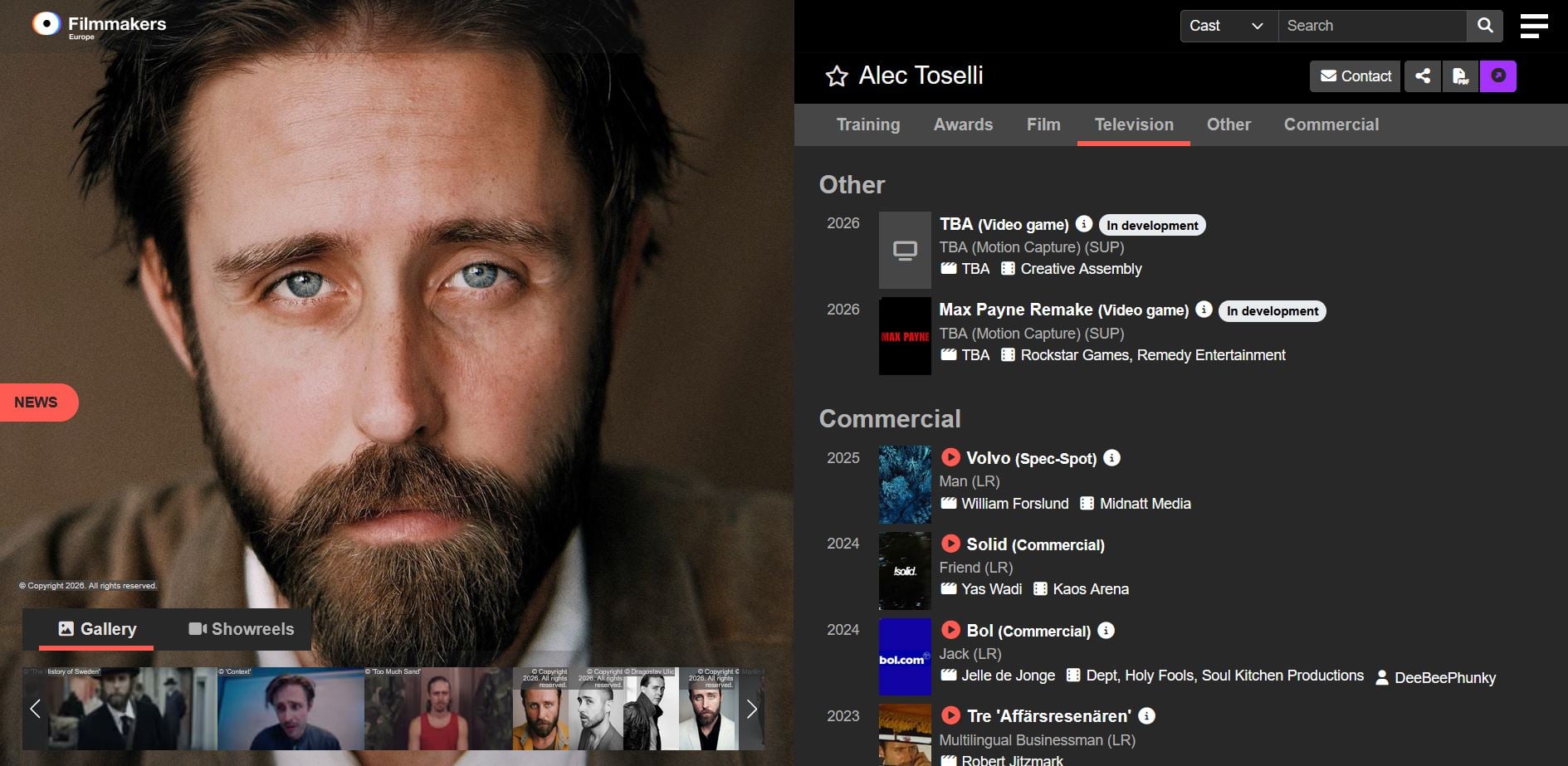 Max payne remake actor